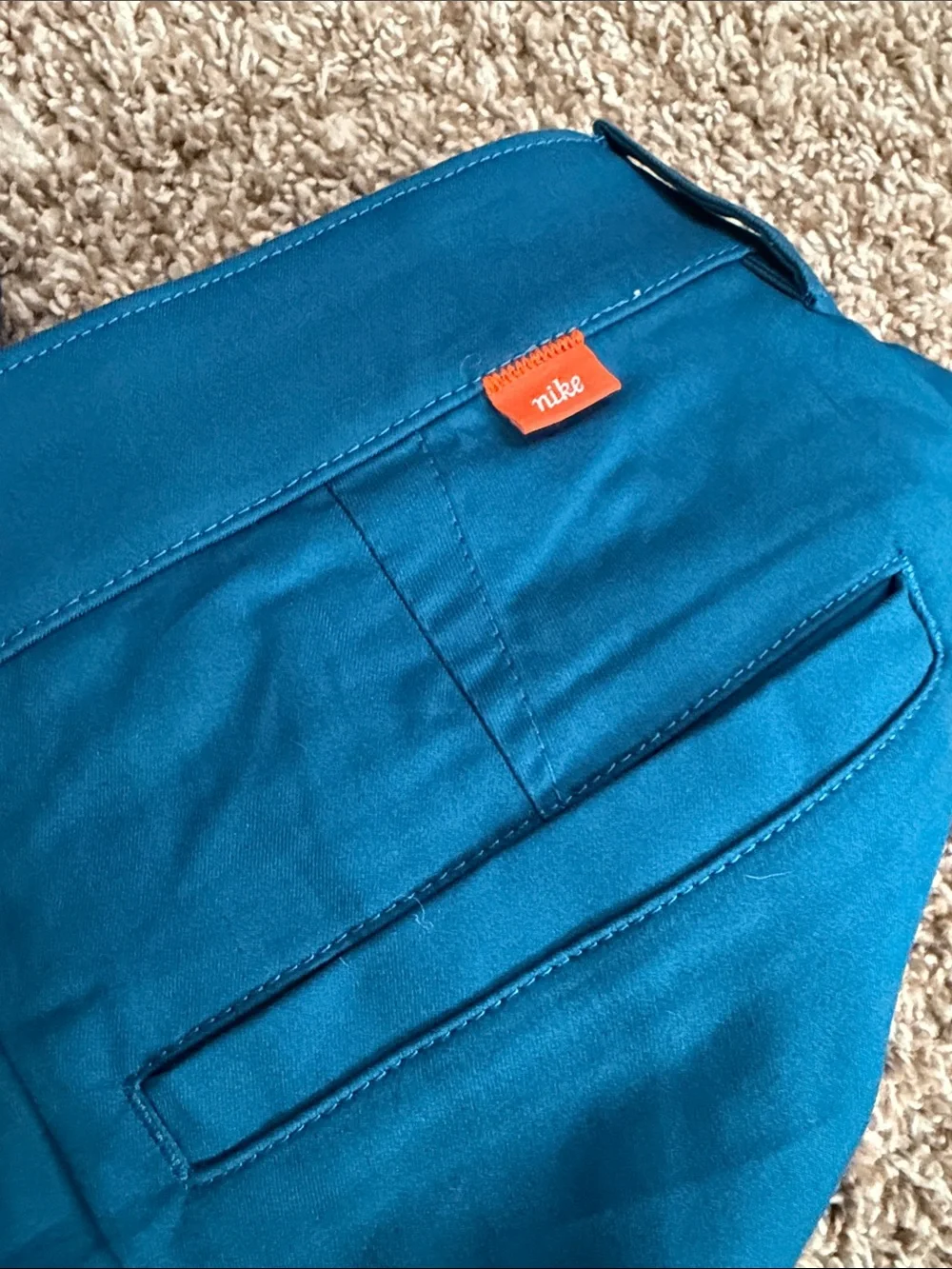 Nike Men's Teal Blue Flat-Front Shorts